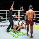 Kongsuk Fairtex knocks down Lamnamoonlek Tded99 at ONE Friday Fights 97