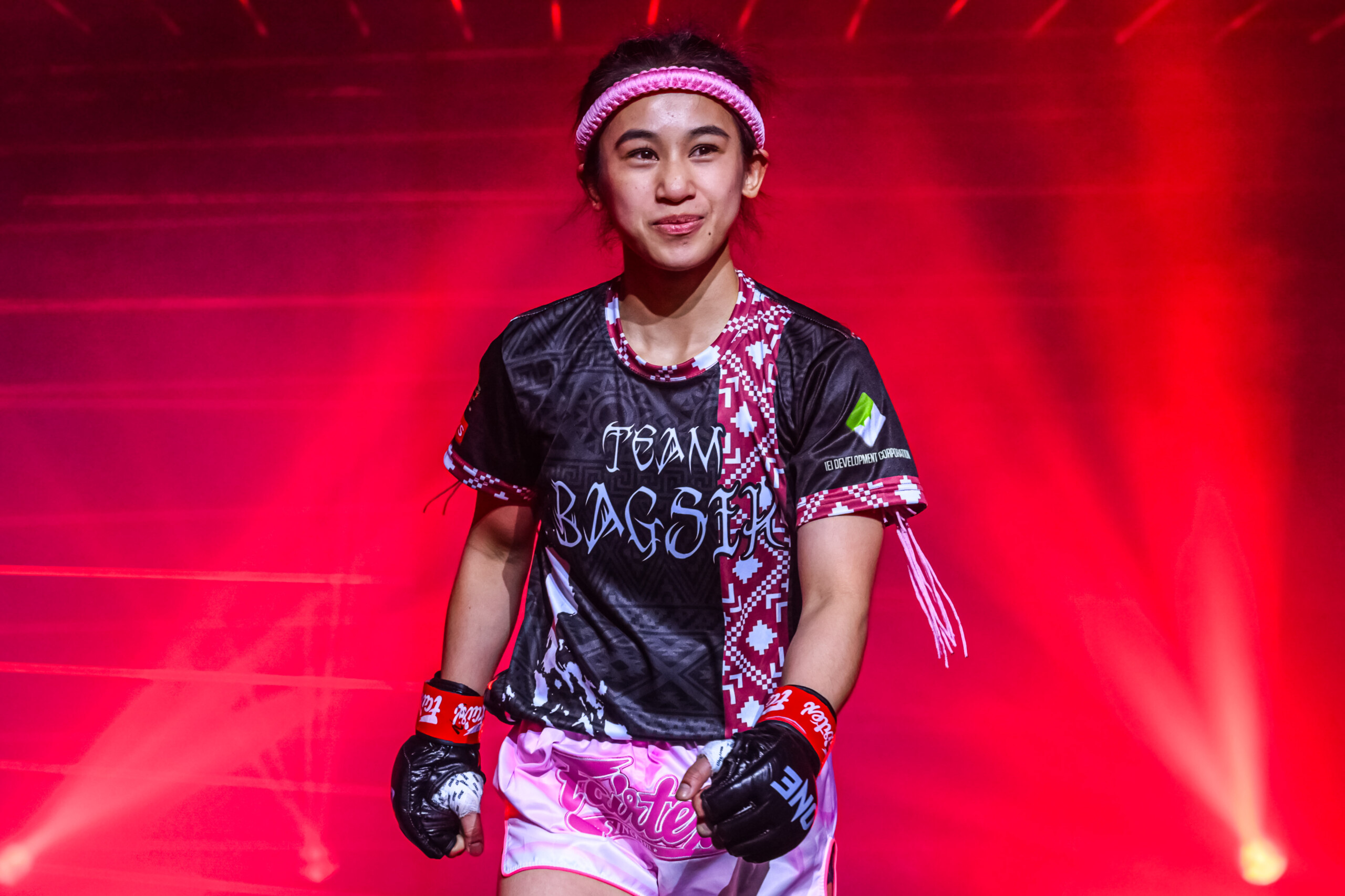 Islay Erika Bomogao walks out for her fight against Fuu at ONE Friday Fights 86