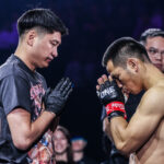 Yodlekpet Or Atchariya has his mongkol removed before his fight with Shimon Yoshinari at ONE 172