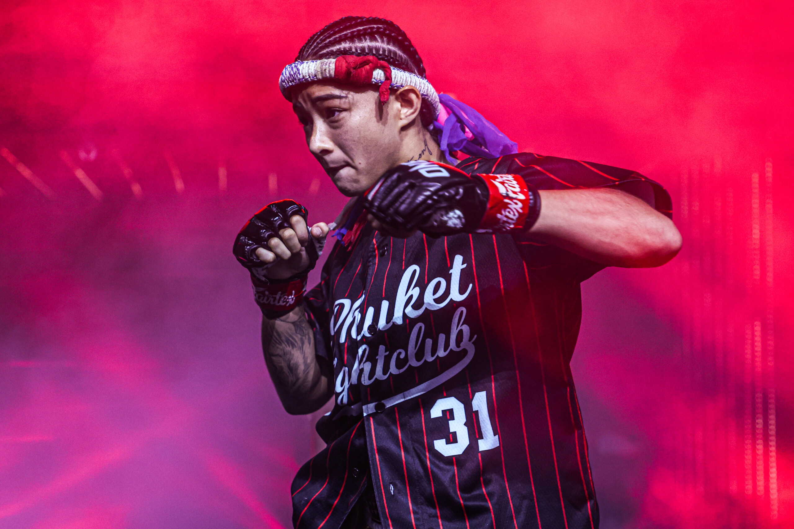Allycia Hellen Rodrigues walks toward the ring for her fight against Marie McManamon at ONE Fight Night 29