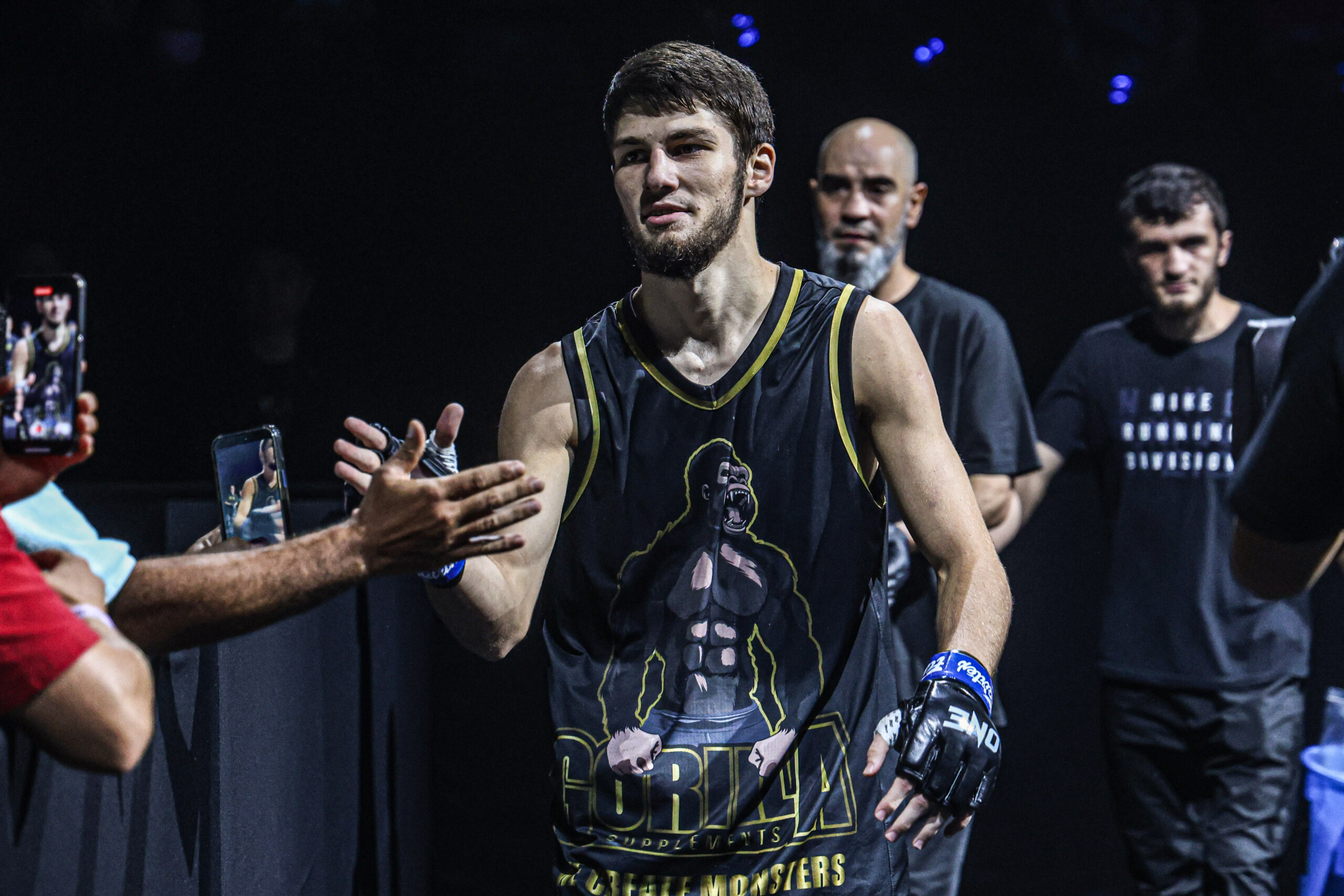 Asadula Imangazaliev walks toward the ring for his fight against Wankhongohm at ONE Friday Fights 71