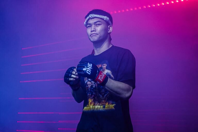 Rambolek Chor Ajalaboon walks toward the ring for his fight against Craig Coakley at ONE Fight Night 24.