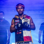 Shadow Singha Mawynn walks toward the ring for his fight against Bampara Kouyate at ONE Fight Night 35 on September 6, 2025, at Lumpinee Stadium in Bangkok, Thailand.