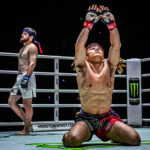 Worapon Lukjaoporongtom performs the wai kru before his fight with Ilyas Musaev at ONE Friday Fights 110.