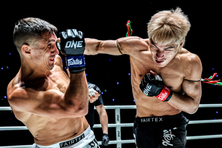 Yod-IQ Or Pimolsri punches Alexey Balyko at ONE Friday Fights 137 on December 19 at Lumpinee Stadium in Bangkok, Thailand.