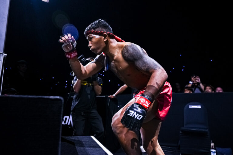 Samingdam NF Looksuan enters the ring for his fight against Sonrak Fairtex at ONE Friday Fights 119